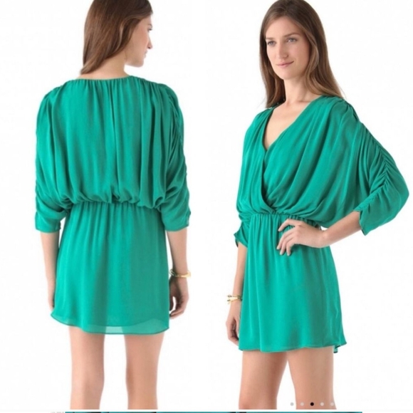 Parker Teal Long Sleeve Mini Dress - Picture 2 of 13